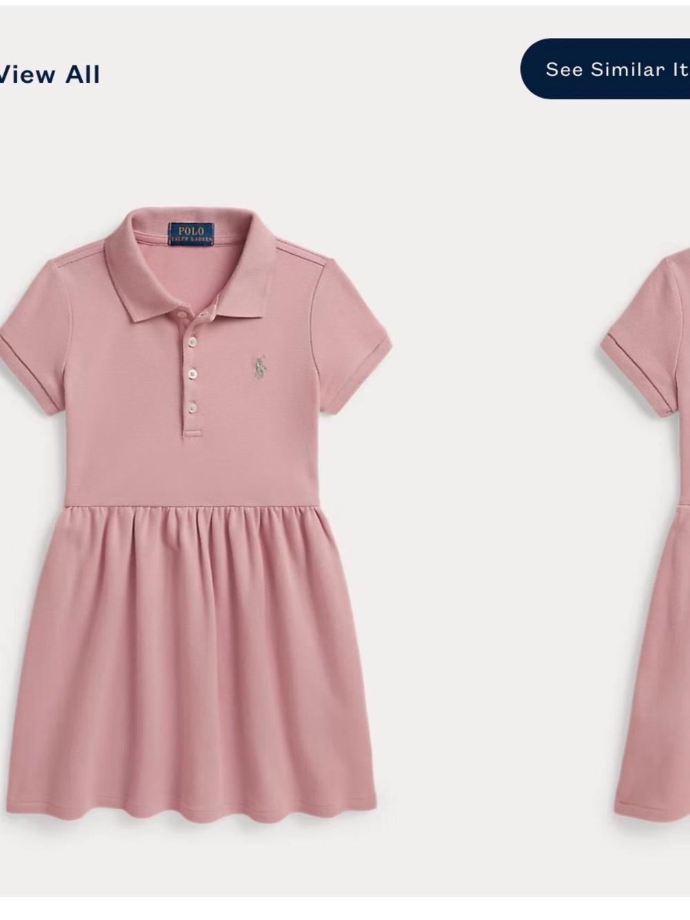 Ralph Lauren Girls' Light Pink Polo Dress